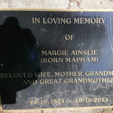 AINSLIE Margie nee MAPHAM 1924-2013