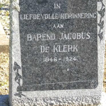 KLERK Barend Jacobus, de 1846-1924