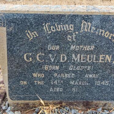 MEULEN G.C., v.d. nee CLOETE -1945