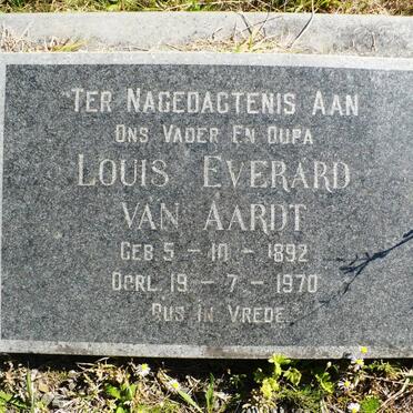 AARDT Louis Everard, van 1892-1970