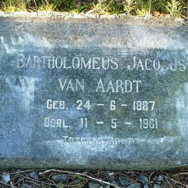 AARDT Bartholomeus Jacobus, van 1887-1961