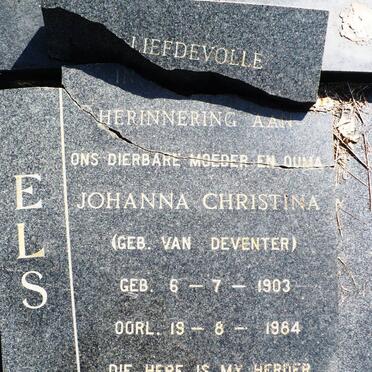 ELS Johanna Christina nee VAN DEVENTER 1903-1984