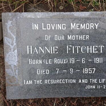 FITCHET Cornelius John 1911-1978 &amp; Hannie LE ROUX 1911-1957