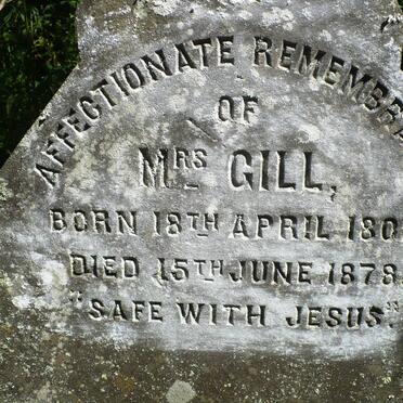 GILL Mrs. 1802-1878