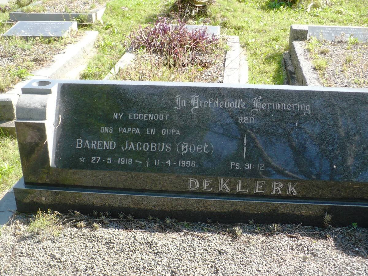 KLERK Barend Jacobus, de 1918-1996