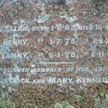KENNEDY William 1882-1885 :: KENNEDY Henry 1875-1885 :: KENNEDY Fanny 1870-1896