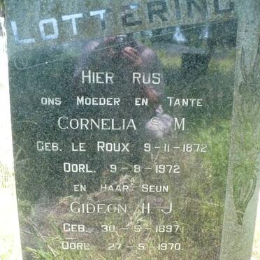 LOTTERING Cornelia S.M. nee LE ROUX 1872-1972 :: LOTTERING Gideon H.J. 1897-1970