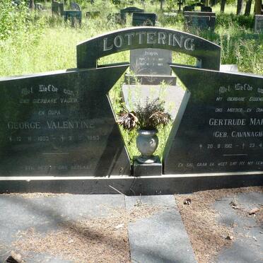 LOTTERING George Valentine 1903-1993 &amp; Gertrude Mary CAVANAGH 1912-1986