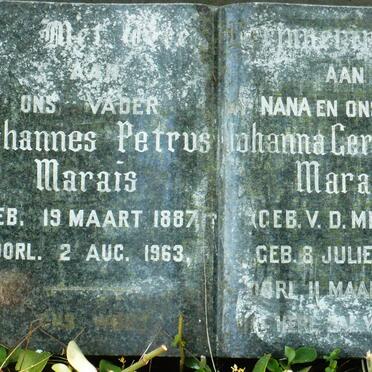 MARAIS Johannes Petrus 1887-1963 &amp; Johanna Gerhardina V.D. MEULEN 1888-1942