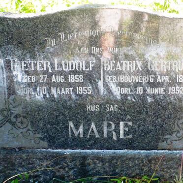 MARE Pieter Ludolf 1858-1955 &amp; Beatrice Gertrude BOUWER 1863-1952