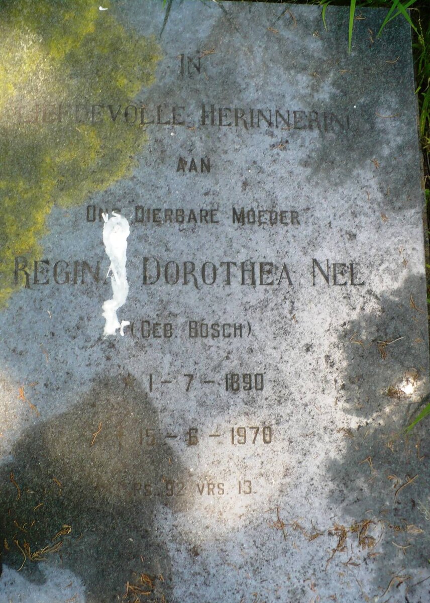 NEL Regina Dorothea nee BOSCH 1890-1970