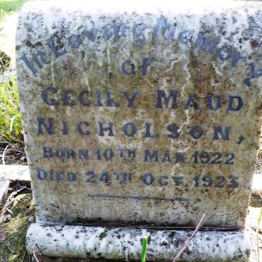 NICHOLSON Cecily Maud 1922-1923