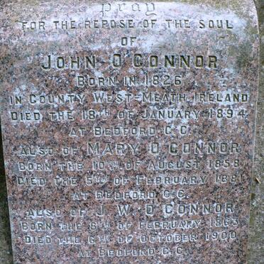 O'CONNOR John 1826-1894 :: O'CONNOR Mary 1858-1881 :: O'CONNOR J.W. 1863-1900