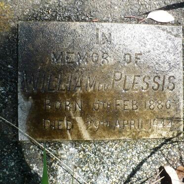 PLESSIS William, du 1886-1944