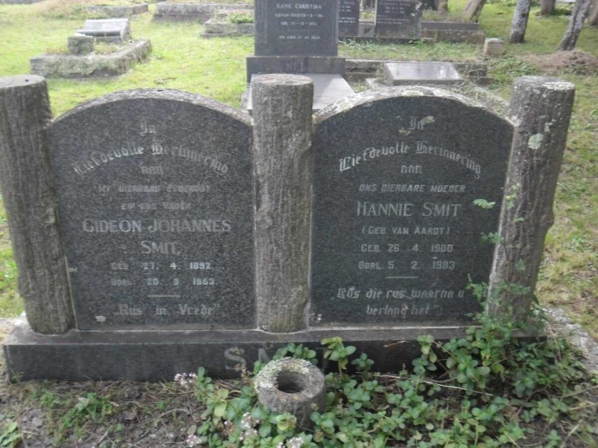 SMIT Gideon Johannes 1897-1963 &amp; Hannie VAN AARDT 1900-1983