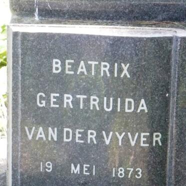 VYVER Beatrix Gertruida, van der 1873-1976