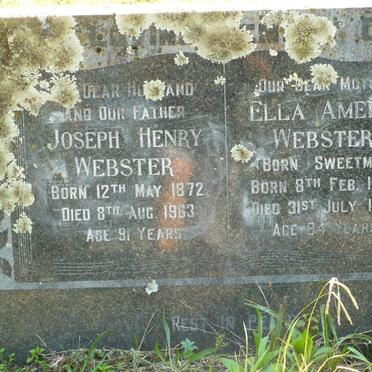 WEBSTER Joseph Henry 1872-1963 &amp; Ella Amelia SWEETMAN 1884-1968