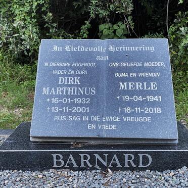 BARNARD Dirk Marthinus 1932-2001 &amp; Merle 1941-2018