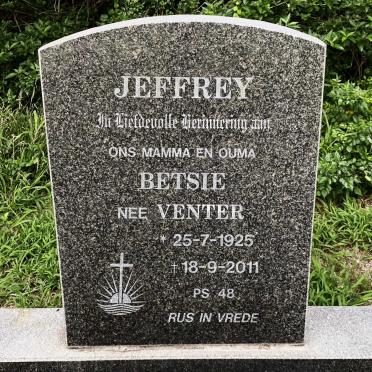 JEFFREY Betsie nee VENTER 1925-2011