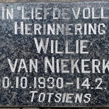 NIEKERK Willie, van 1930-1996