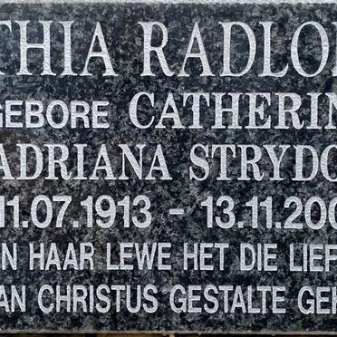 RADLOFF Catherina Adriana nee STRYDOM 1913-2006