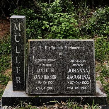 MULLER Jan Louis Van Niekerk 1924-2005 &amp; Johanna Jacomina 1923-2009