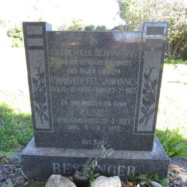 BESSINGER Christoffel Johannes 1875-1963 &amp; Elsie SCHEEPERS 1887-1972