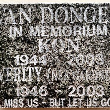 DONGEN Kon, van 1944-2003 &amp; Verity GARDNER 1946-2003