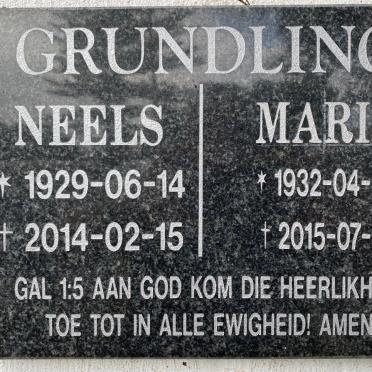 GRUNDLING Neels 1929-2014&amp; Marie 1932-2015