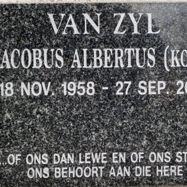 ZYL Jacobus Albertus, van 1958-2016