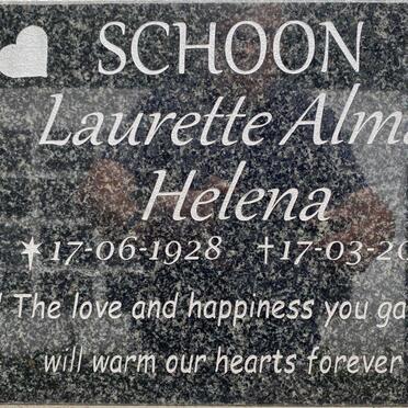 SCHOON Laurette Alma Helena 1928-2018