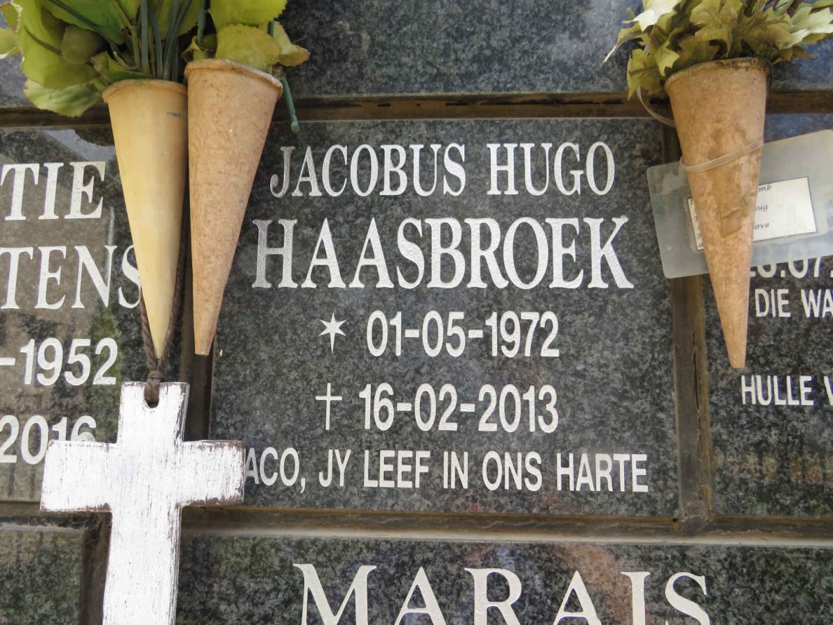 HAASBROEK Jacobus Hugo 1972-2013