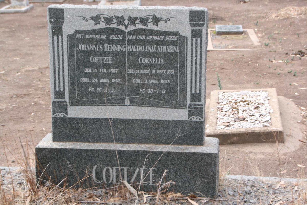 COETZEE Johannes Henning 1857-1942 &amp; Magdalena Catharina Cornelia DE KOCK 1861-1945