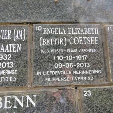 COETSEE Engela Elizabeth nee PELSER 1917-2013