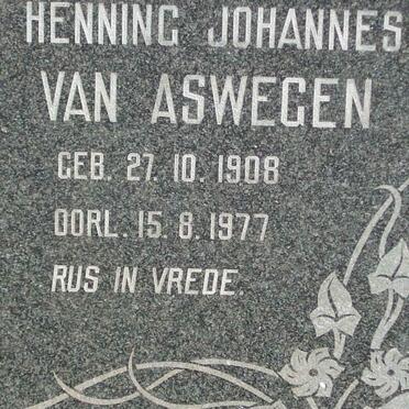 ASWEGEN Henning Johannes, van 1908-1977
