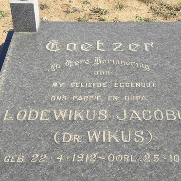 COETZER Lodewikus Jacobus 1912-1988