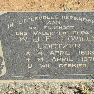 COETZER W.J.F.J. 1903-1970
