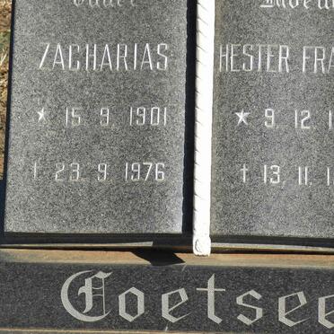 COETSEE Zacharias 1901-1976 &amp; Hester Francina 1906-1997