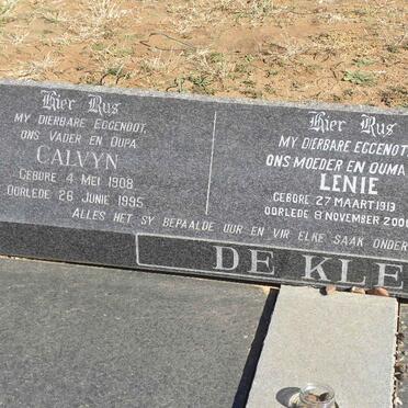 KLERK Calvyn, de 1908-1995 &amp; Lenie 1913-2000