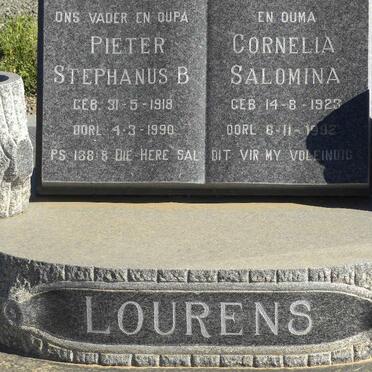 LOURENS Pieter Stephanus B. 1918-1990 &amp; Cornelia Salomina 1923-1992