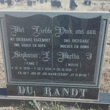 RANDT Stephanus E., du 1938-1998 &amp; Martha J. 1938-