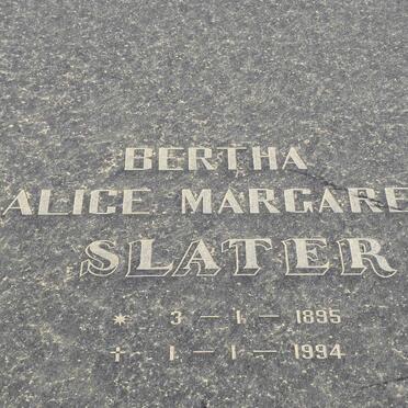 SLATER Bertha Alice Margaret 1895-1994