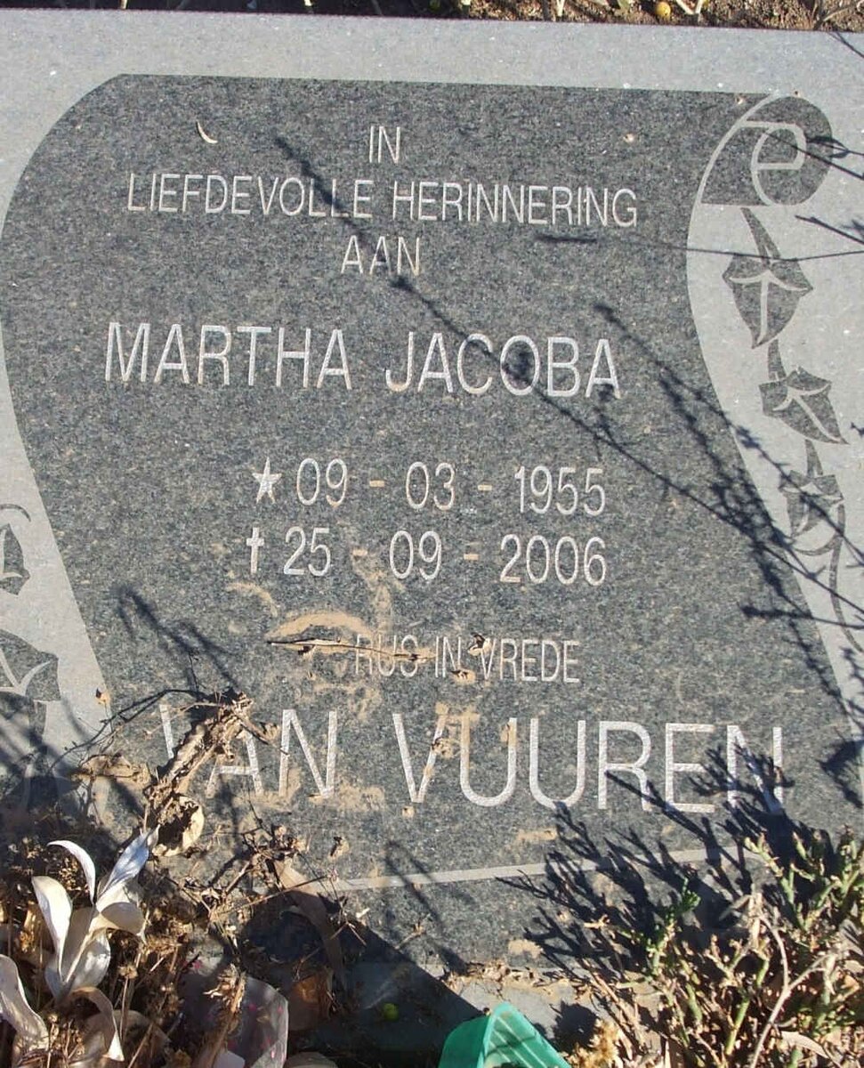 VUUREN Martha Jacoba, van 1955-2006