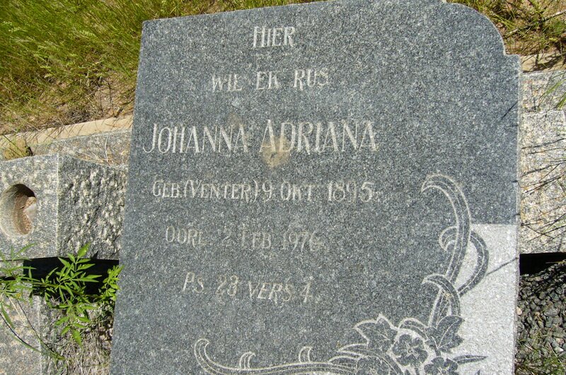 ? Johanna Adriana nee VENTER 1895-1976