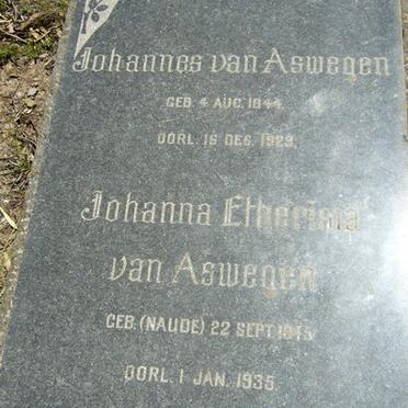 ASWEGEN Johannes, van 1844-1929 &amp; Johanna Etherisia NAUDE 1845-1935