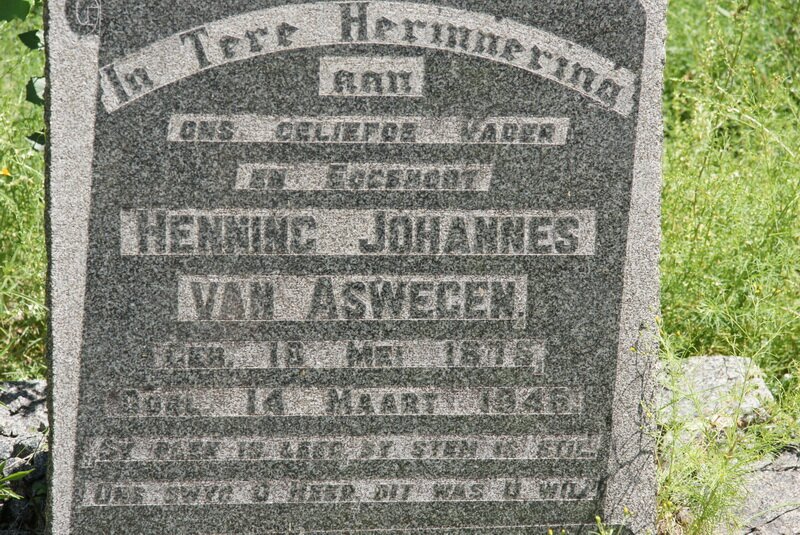 ASWEGEN Henning Johannes, van 1875-1946