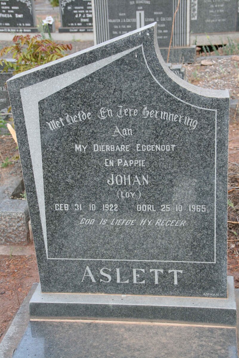 ASLETT Johan 1922-1965