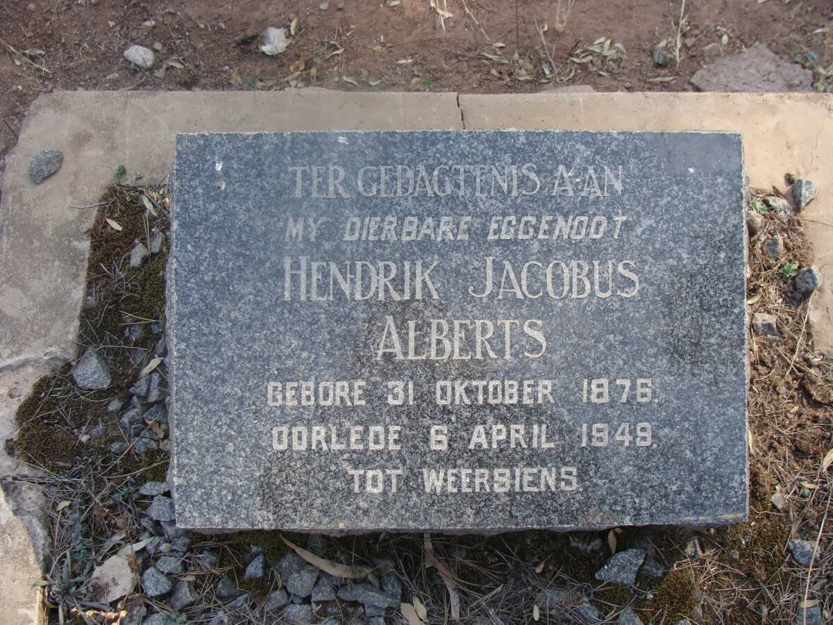 ALBERTS Hendrik Jacobus 1876-1949