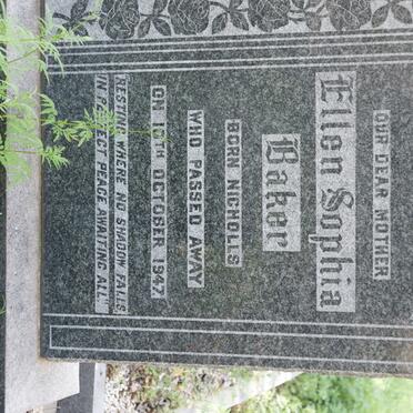 BAKER Ellen Sophia nee NICHOLLS -1947