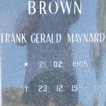 BROWN Frank Gerald Maynard 1905-1992